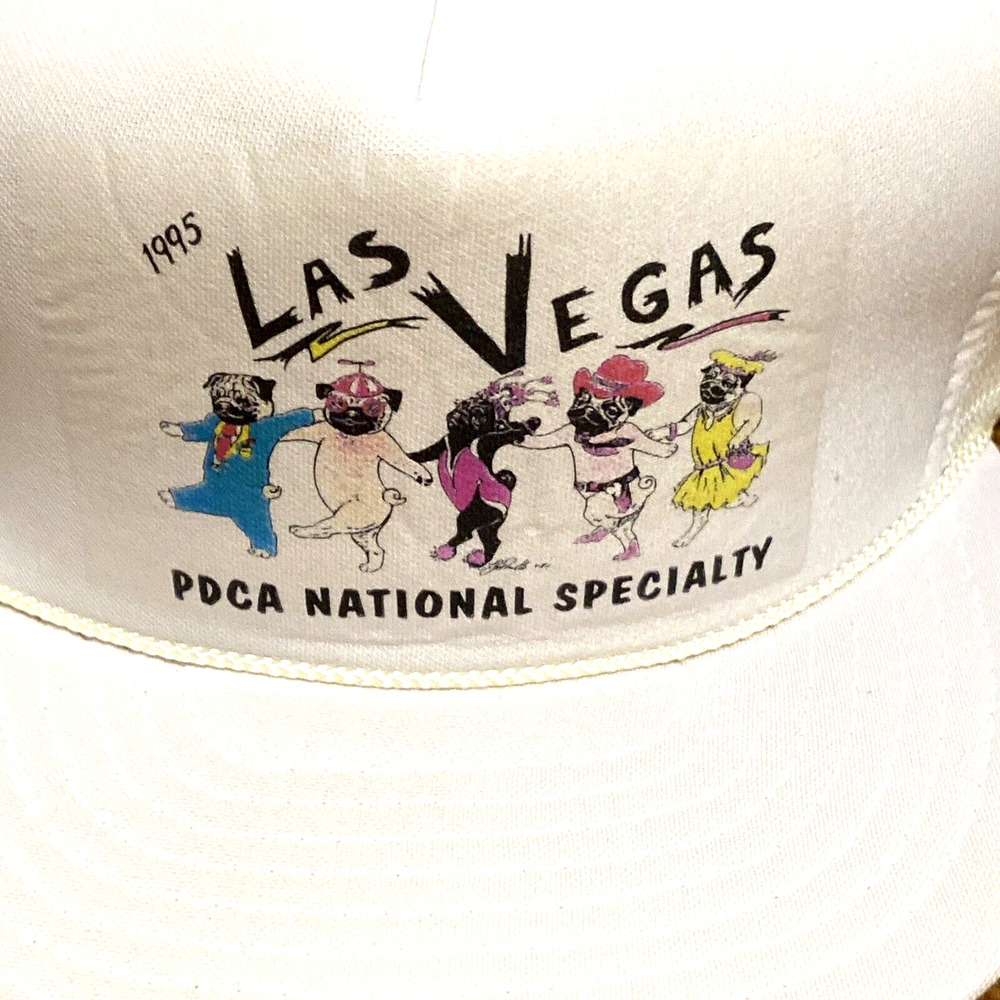 Pug Dog PDCA Las Vegas 1995 Snap Back Trucker Hat Cap RARE Vintage